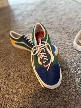 Vans Low-Top Sneakers in Blue, Green & Yellow